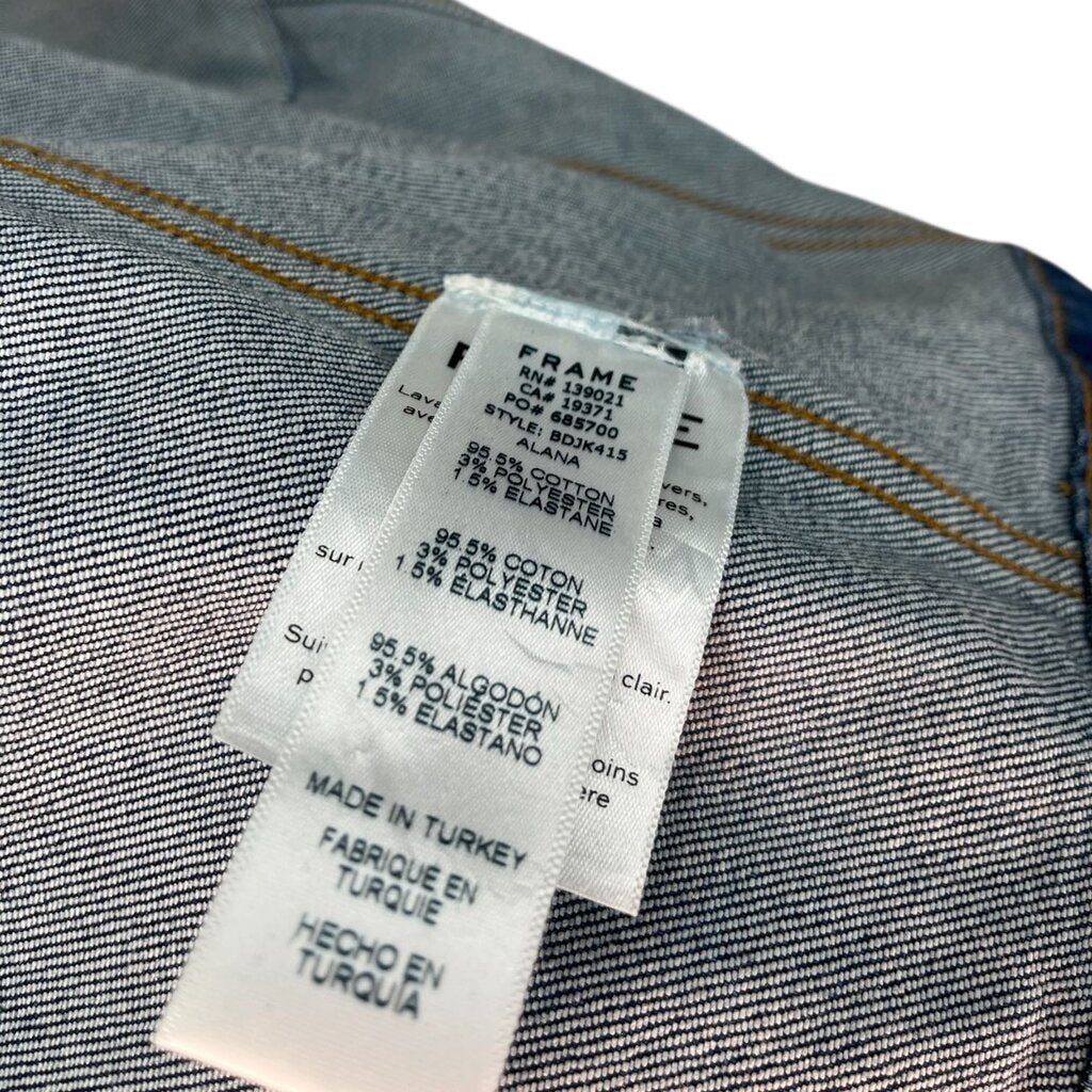 Frame Cropped Denim Trucker Jacket