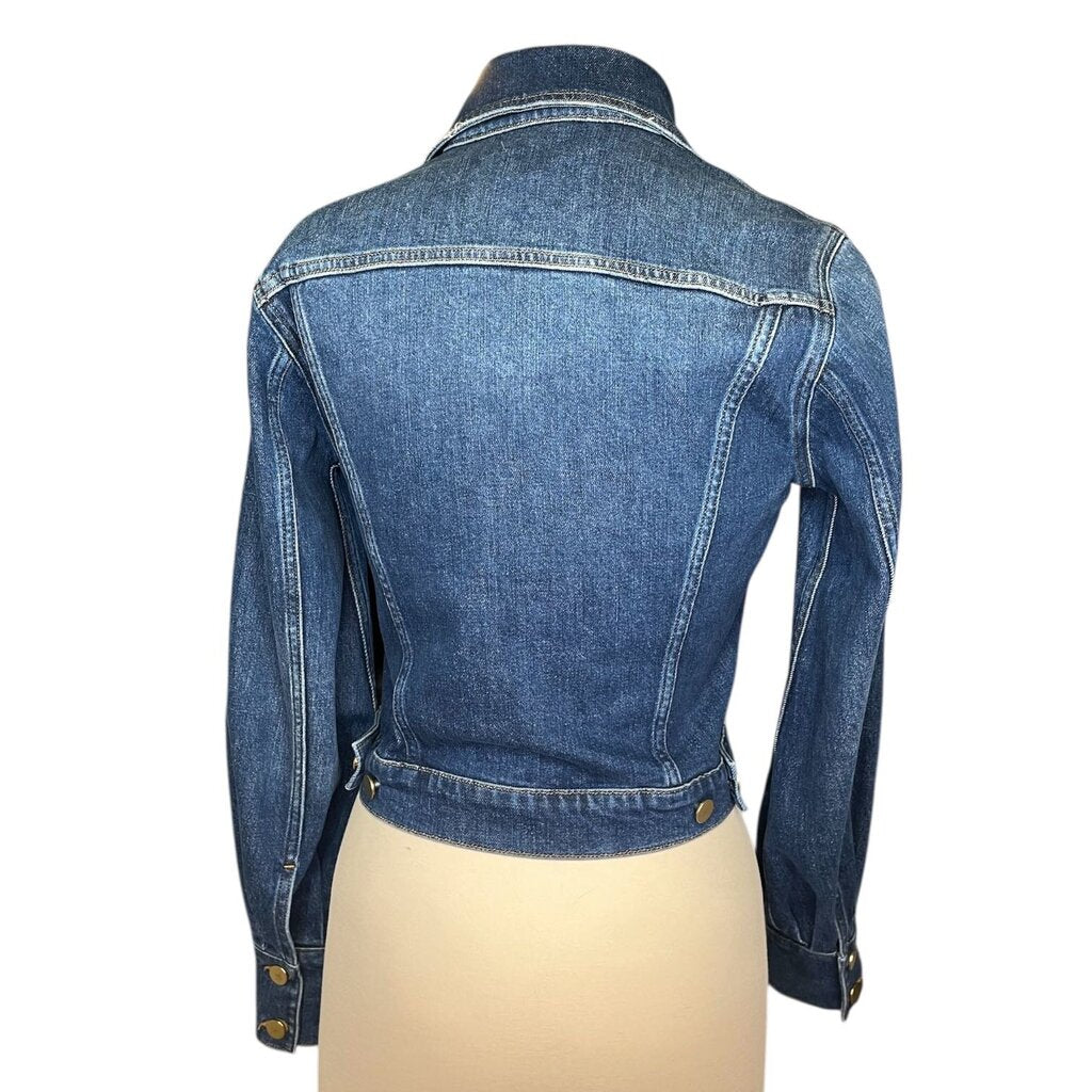 Frame Cropped Denim Trucker Jacket