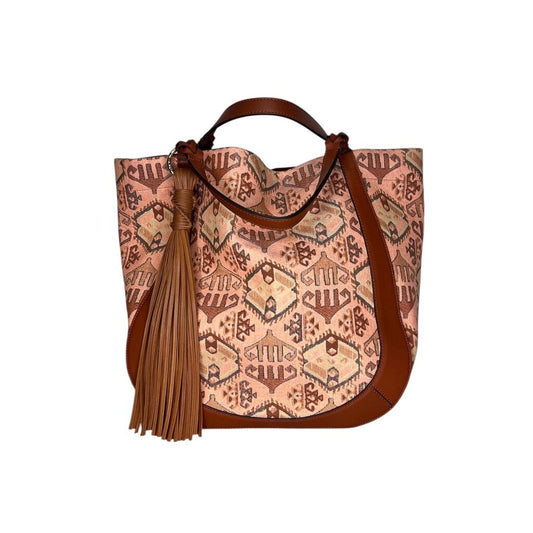 Ulla Johnson Woven Ikat + Leather Tote Bag