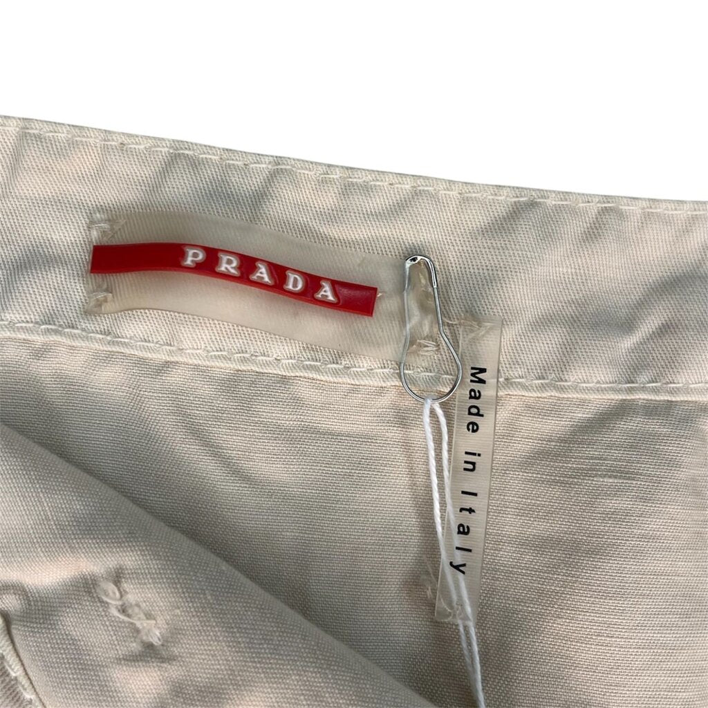 Prada Cotton/Linen Blend Skirt With Ruffle Hem