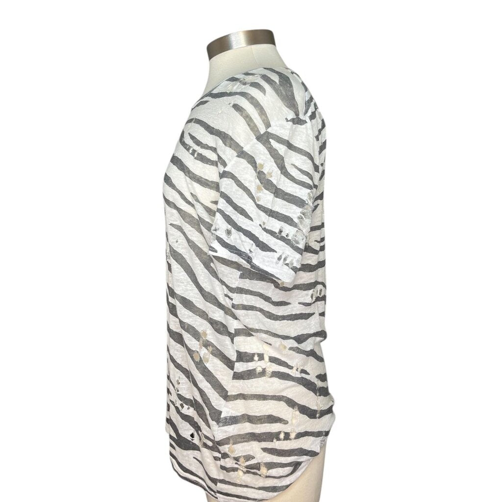 IRO Distressed Zebra Linen Tee