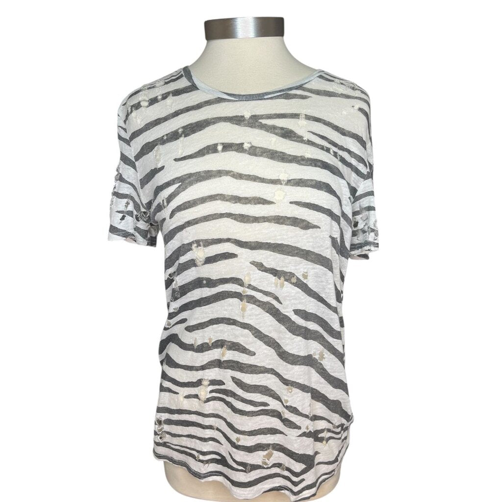 IRO Distressed Zebra Linen Tee