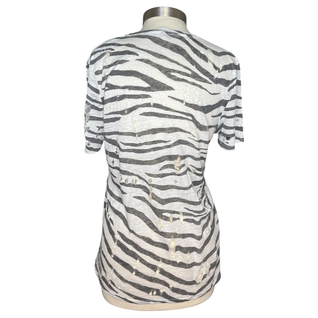 IRO Distressed Zebra Linen Tee