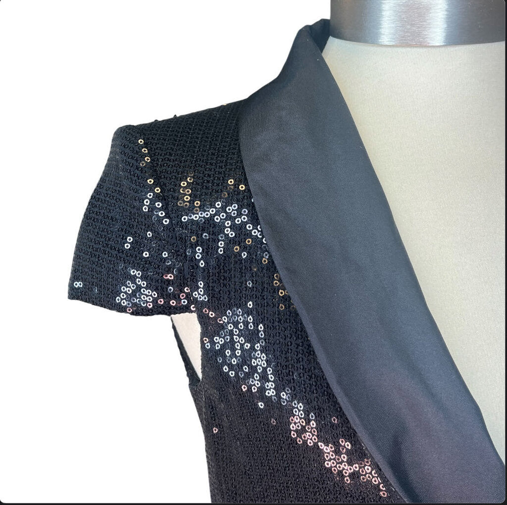 Tibi Sequin Tuxedo Vest