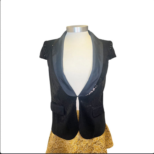 Tibi Sequin Tuxedo Vest
