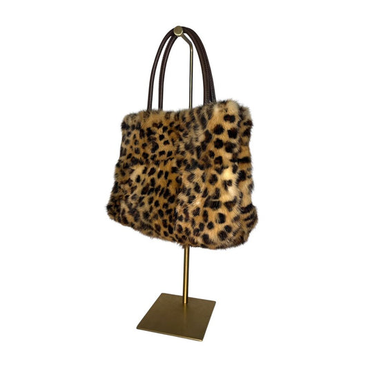 Alberto Makali Leopard Print Fur Shoulder Bag