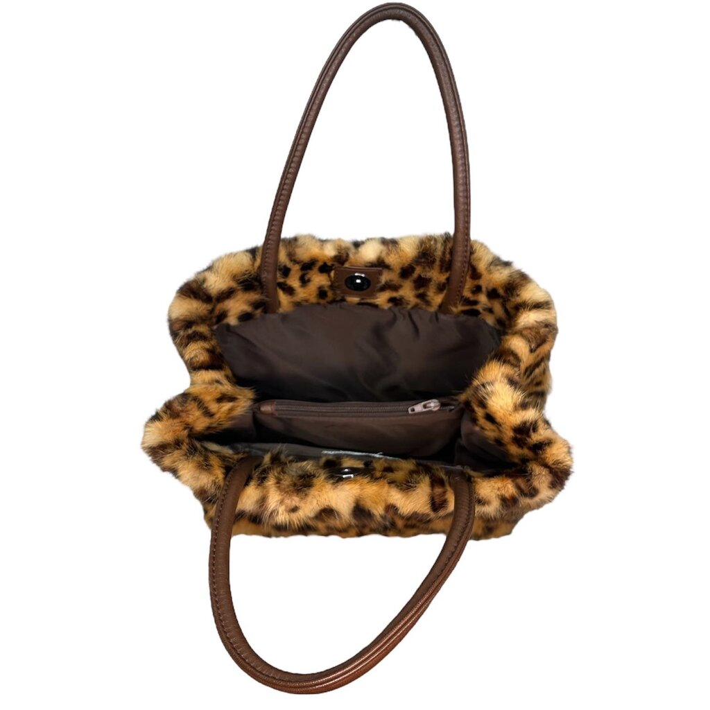 Alberto Makali Leopard Print Fur Shoulder Bag