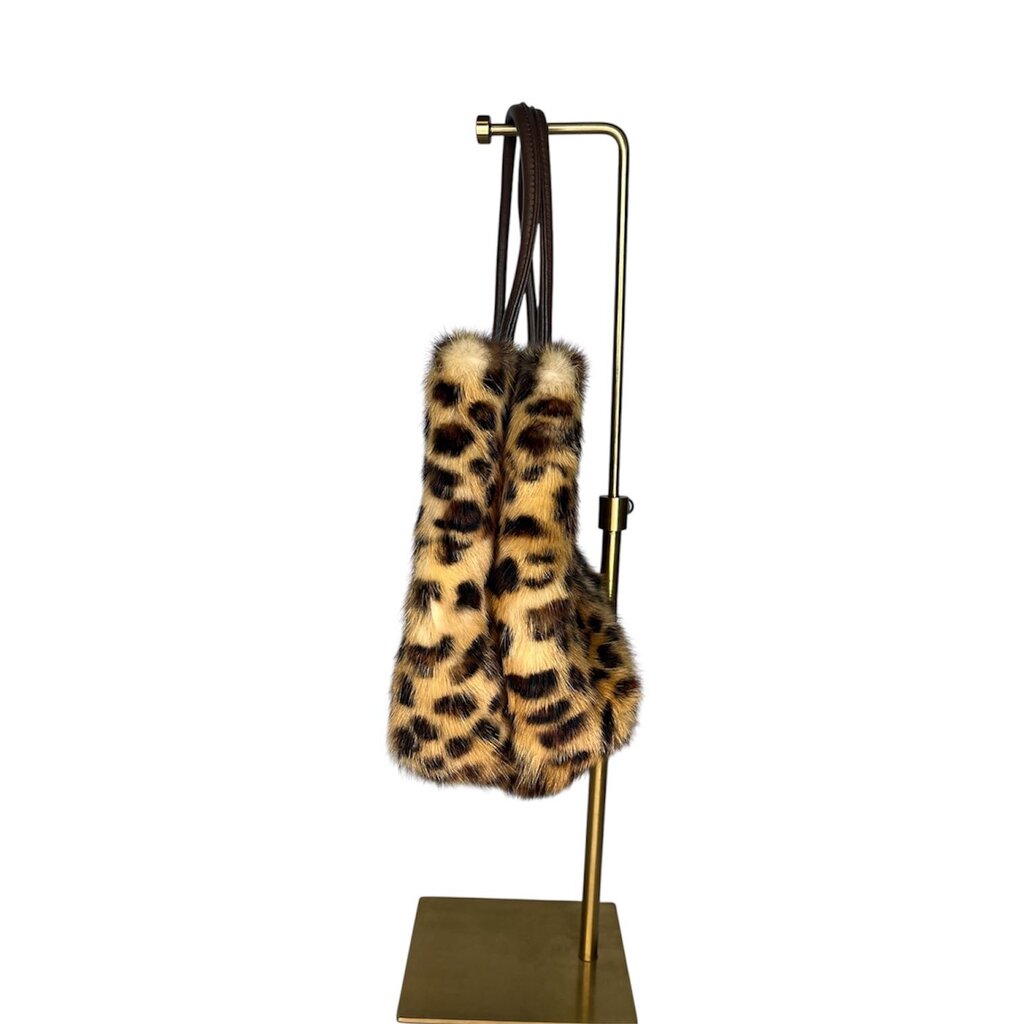 Alberto Makali Leopard Print Fur Shoulder Bag