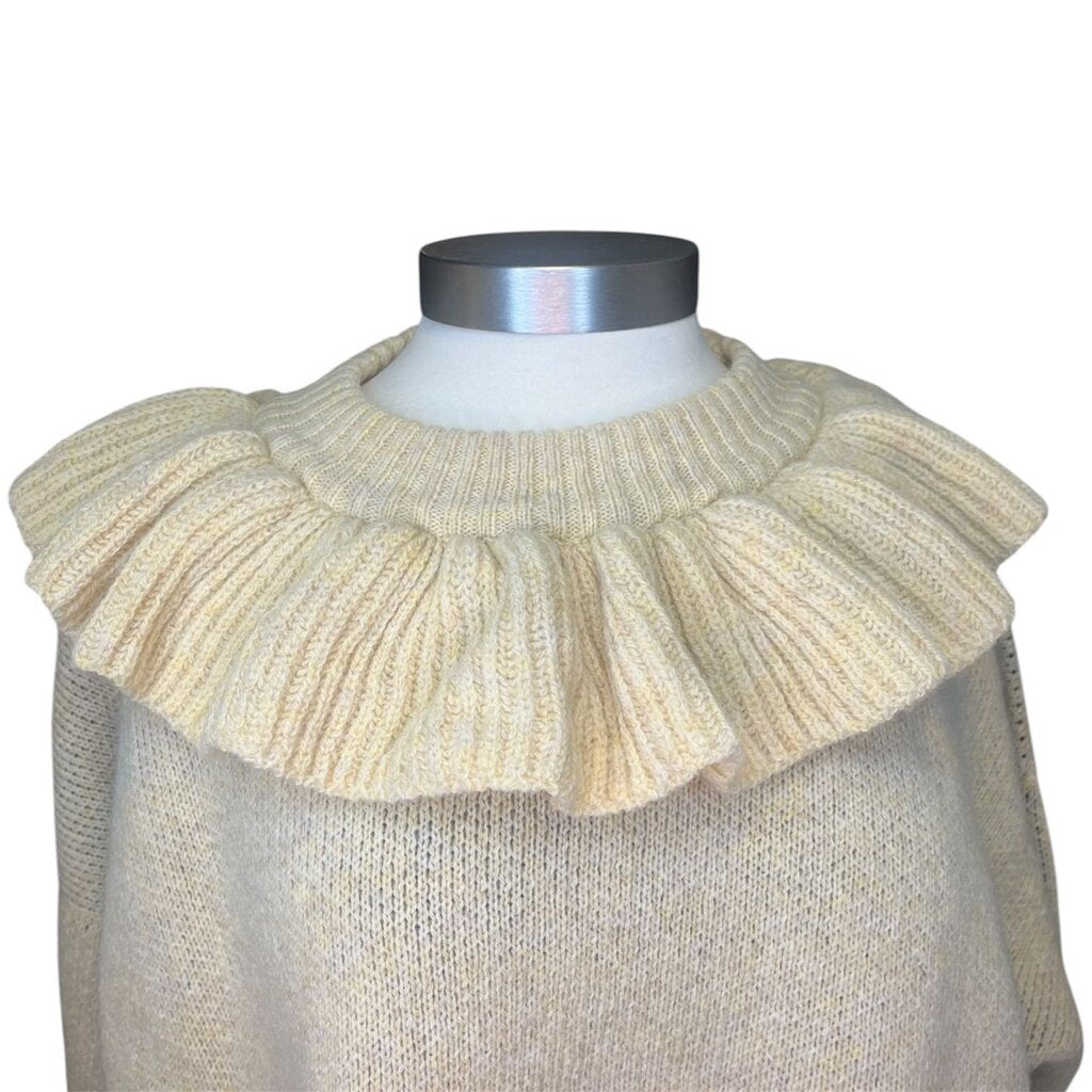 Cawley 100% Wool Ruffle Neck Sweater, NEW