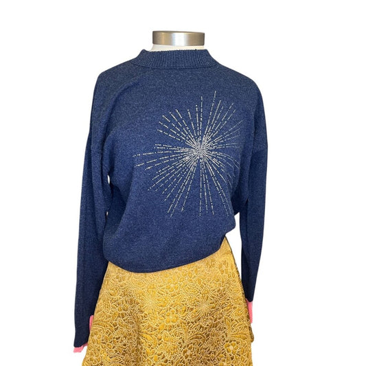 Zadig & Voltaire Rhinestone Raw Edge Cashmere Sweater