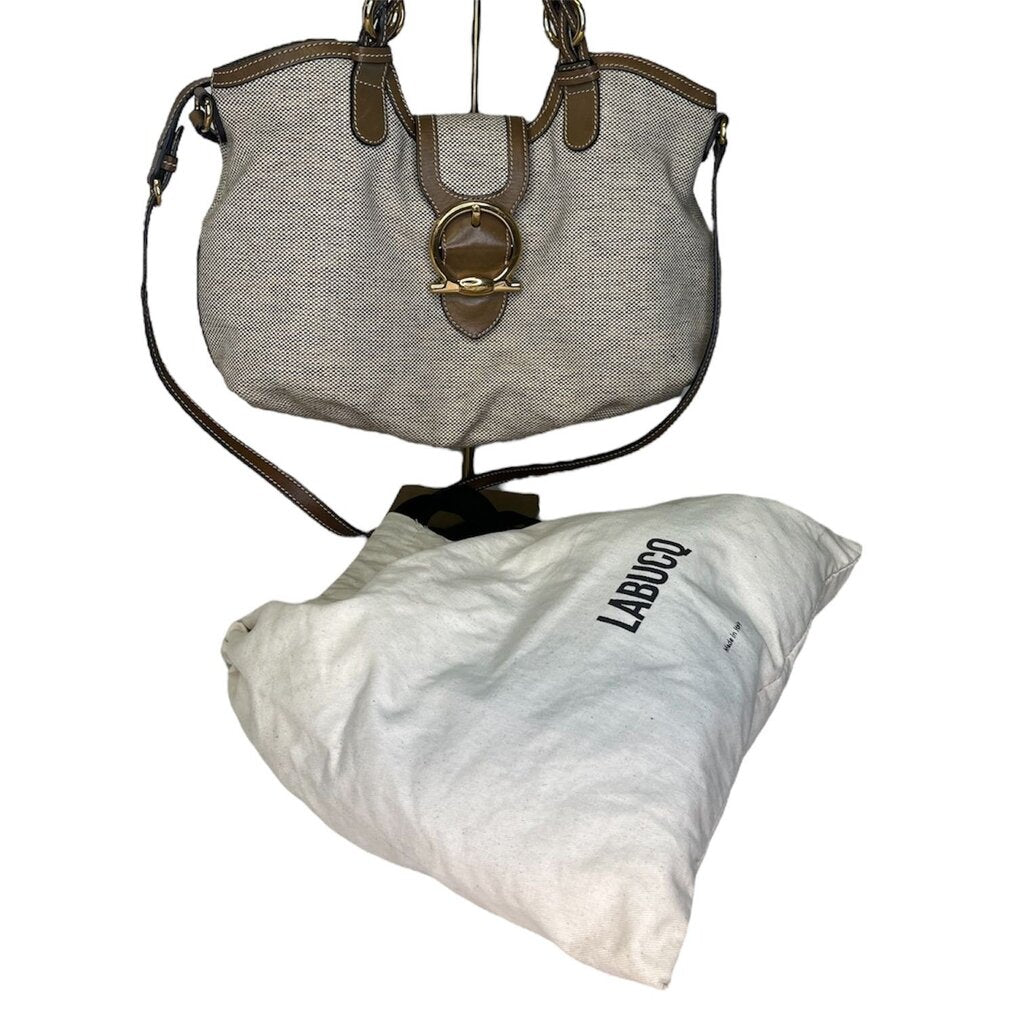 Ferragamo Woven Canvas Hobo Bag