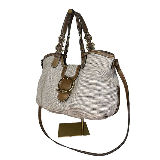 Ferragamo Woven Canvas Hobo Bag