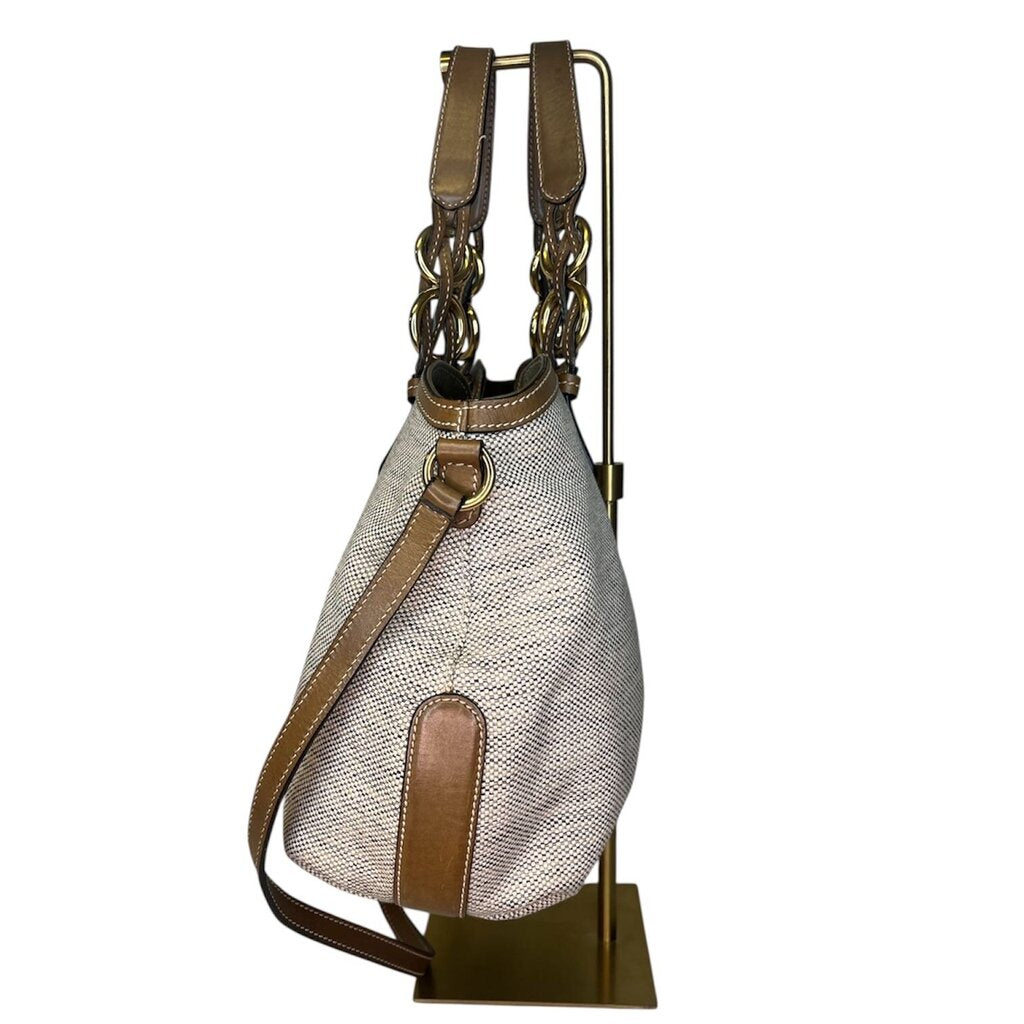 Ferragamo Woven Canvas Hobo Bag