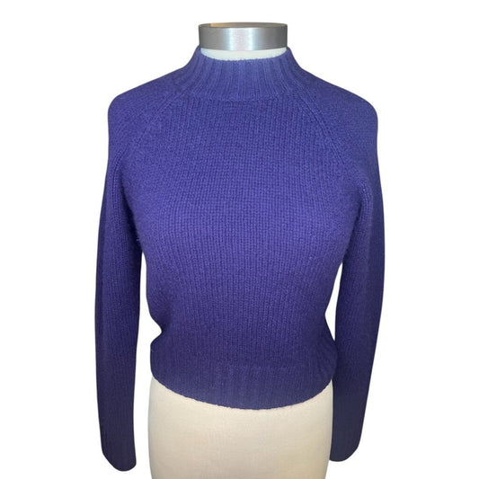 Vince Mock Neck Cashmere Cropped Sweater