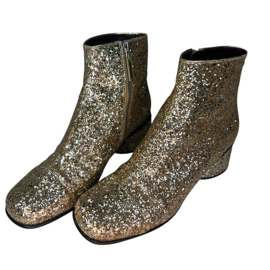 Marc Jacobs Course Glitter Camilla Block Heel Ankle Boots, MSRP $395