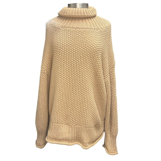 Micaela Greg Birds Eye Knit Turtleneck Sweater