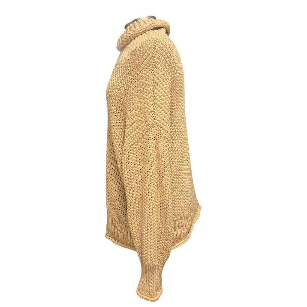 Micaela Greg Birds Eye Knit Turtleneck Sweater