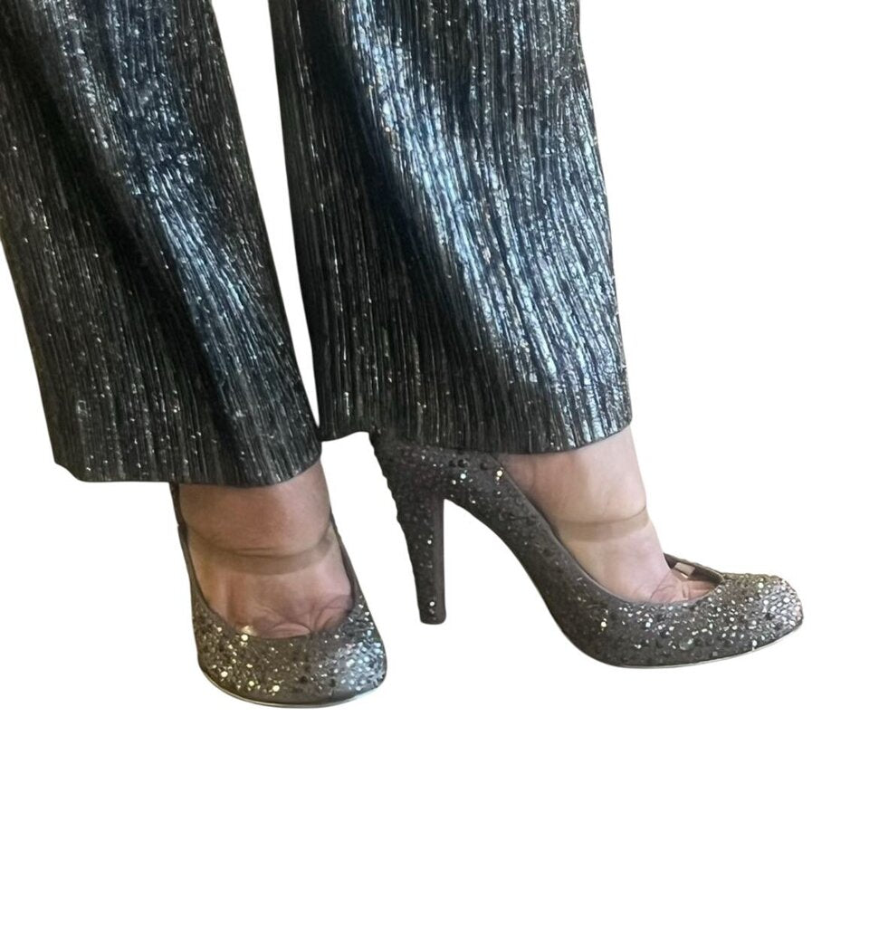 Alexander McQueen Crystal Embellished Stiletto Pumps With Clear T Straps