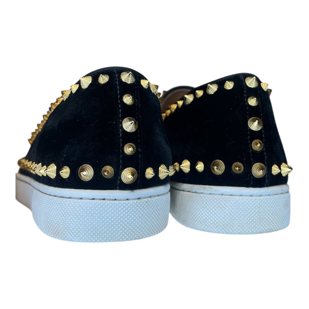 Louboutin "Pik Boat" Velvet Spike Shoes W/Box, MSRP $995