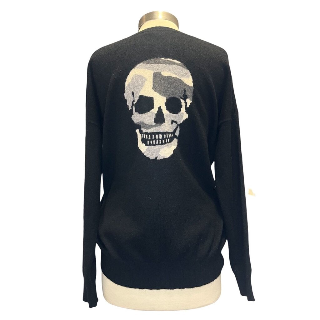 Skull Cashmere V Neck Sweater