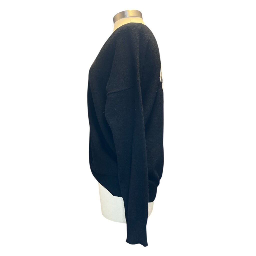 Skull Cashmere V Neck Sweater