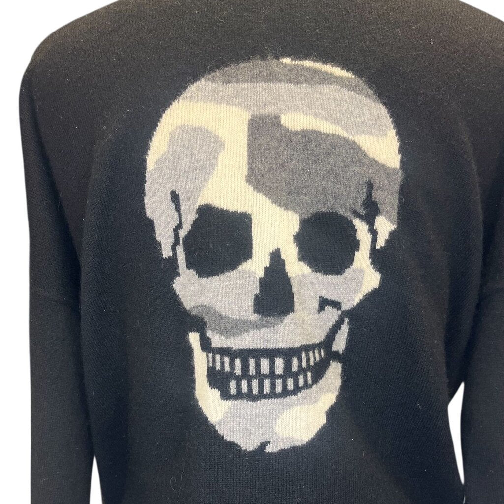 Skull Cashmere V Neck Sweater