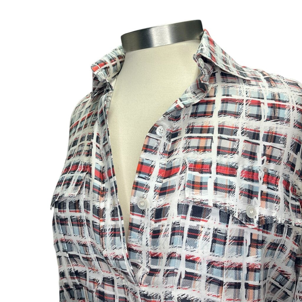 Burberry Abstract Print Silk Blouse