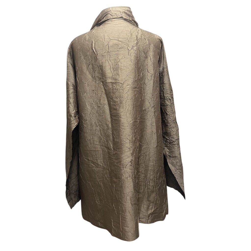 Issey Miyake Pleated Turtleneck Tunic Blouse