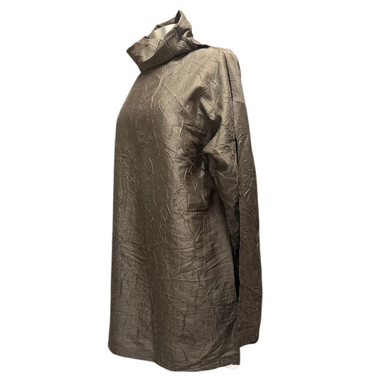 Issey Miyake Pleated Turtleneck Tunic Blouse