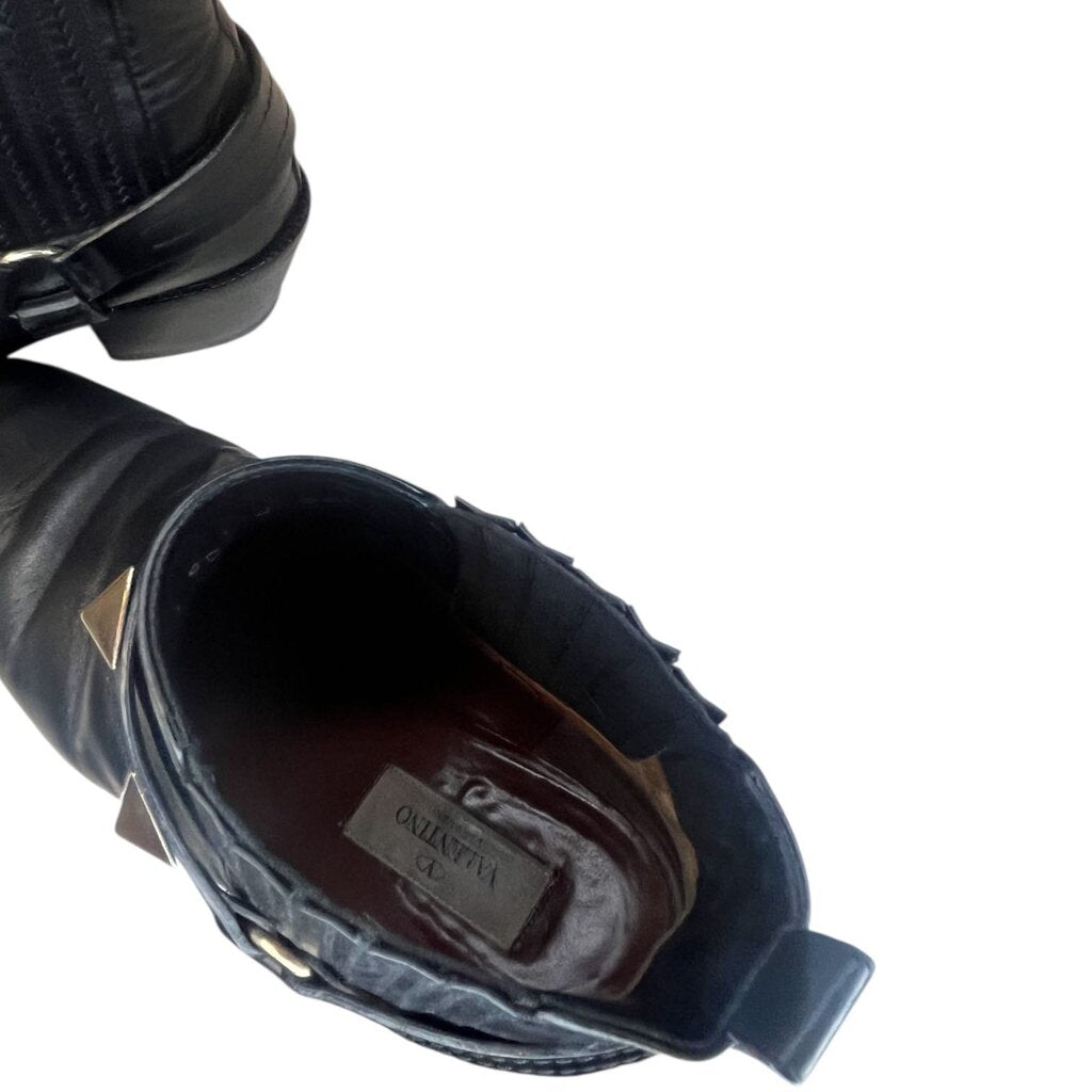 Valentino 'Rockstud' Western Ankle Boots