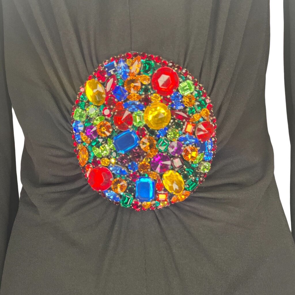 Dolce& Gabbana Ruched Jersey Jewel Encrusted Cocktail Dress, NEW, MSRP 2,850