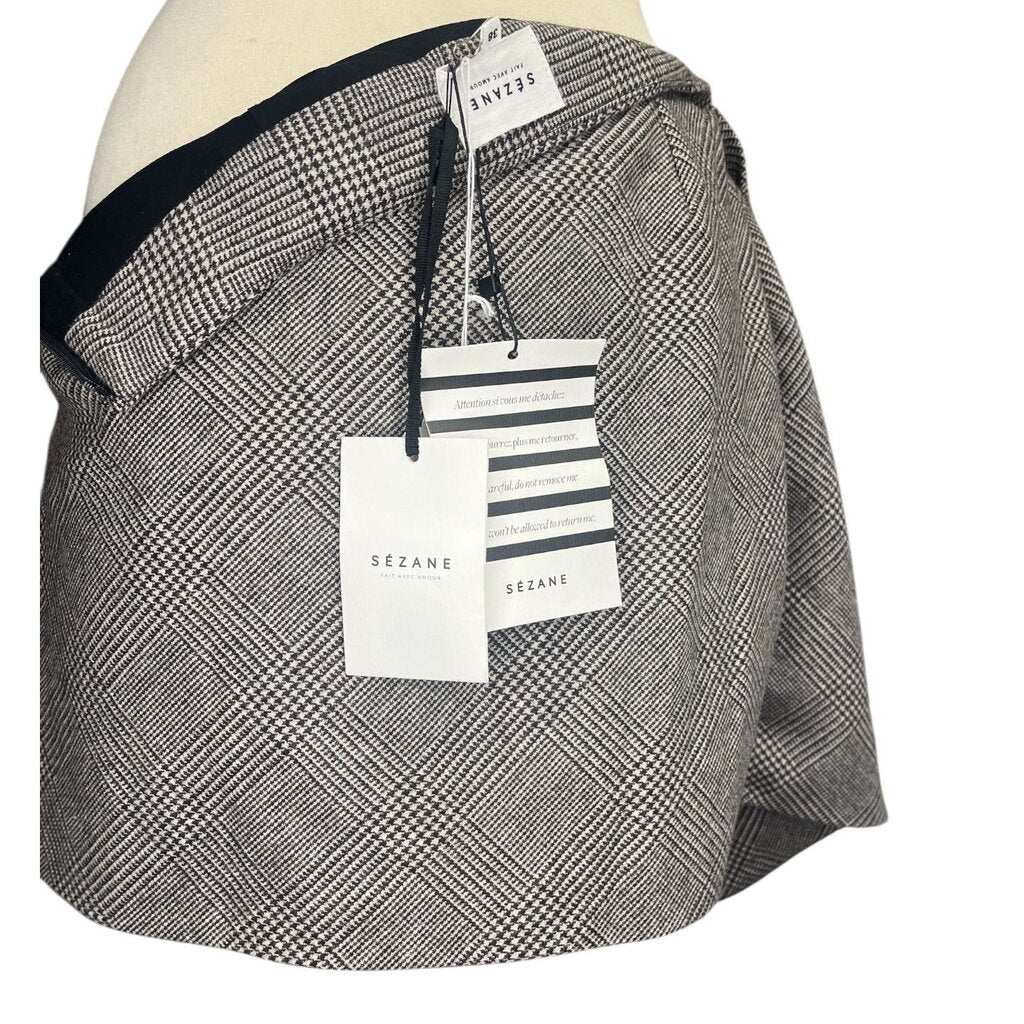 Sezane Checked Mini Skirt, New W/ Tags