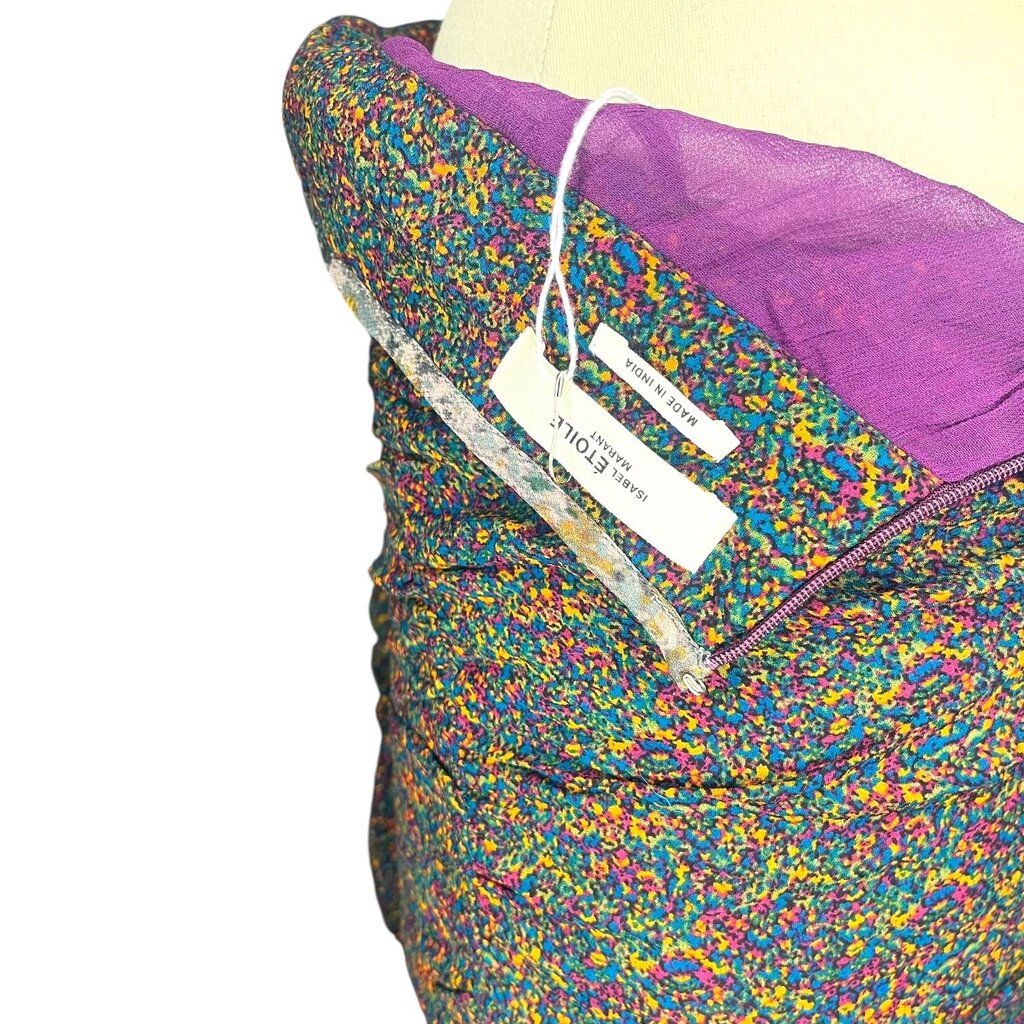 Isabel Marant Etoile Jipsom Impressionist Abstract Print Mini Skirt, MSRP $695