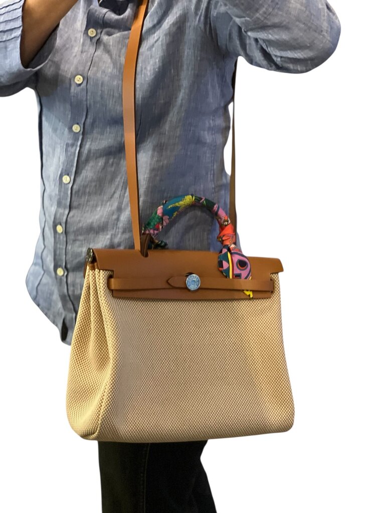 Hermes Herbag Zip Retourne 31 With Twilly, Original Boxes