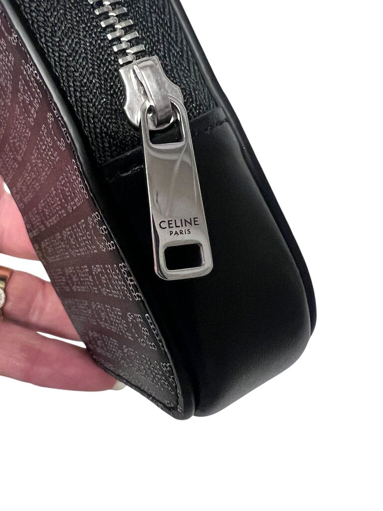 Celine Triomphe Canvas Square Pouch With Box And Dust Bag