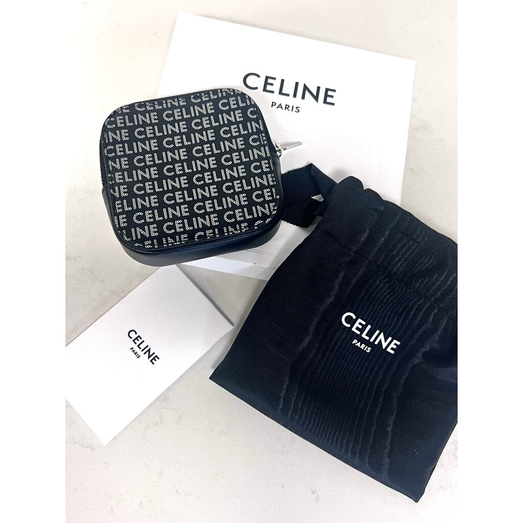 Celine Triomphe Canvas Square Pouch With Box And Dust Bag