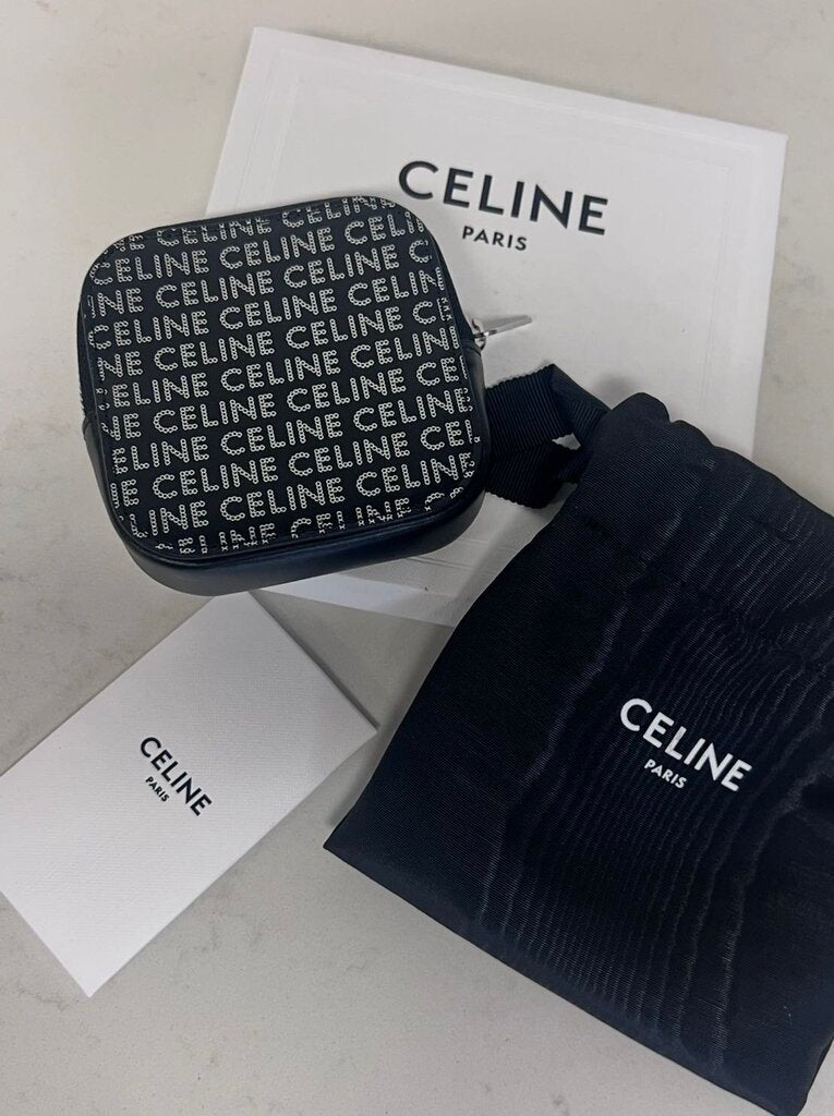 Celine Triomphe Canvas Square Pouch With Box And Dust Bag