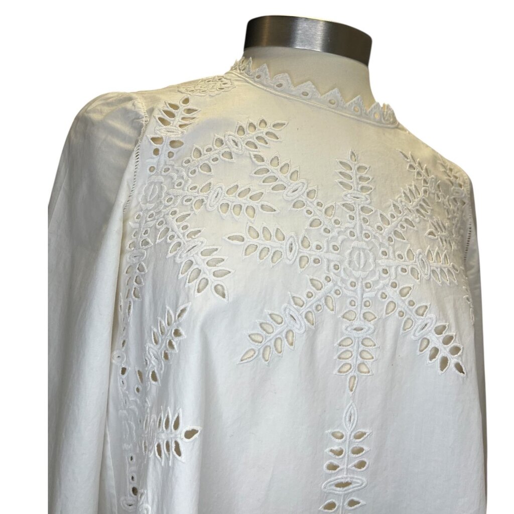 Isabel Marant Etoile "Domoino" Laser-cut Poplin Dress