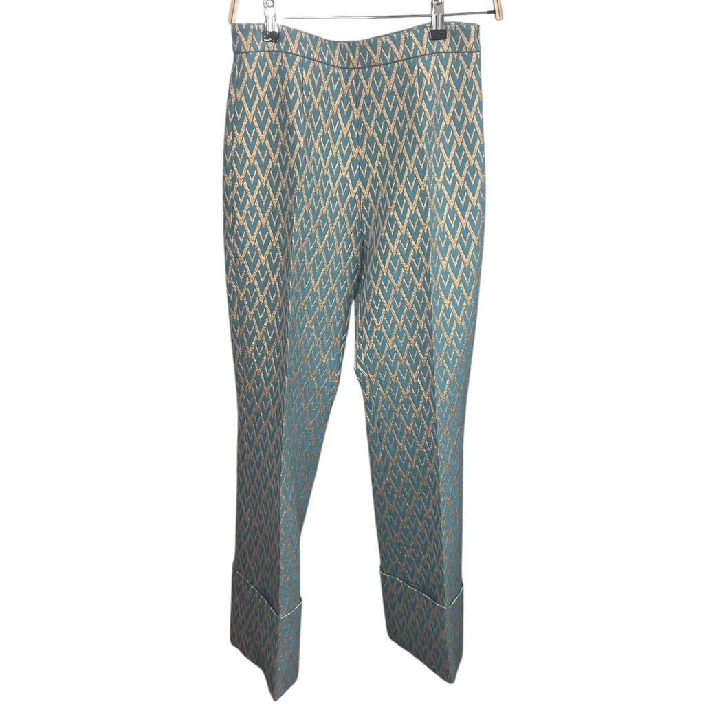 Valentino Garavani Metallic Wide Leg Pants, MSRP $4,000