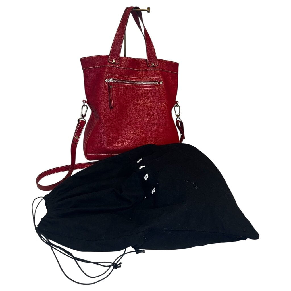 Longchamp Foldover Pebble Leather Handbag