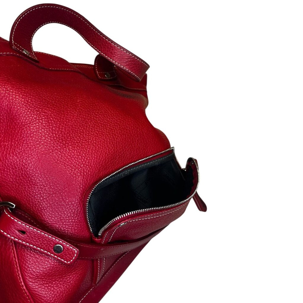 Longchamp Foldover Pebble Leather Handbag