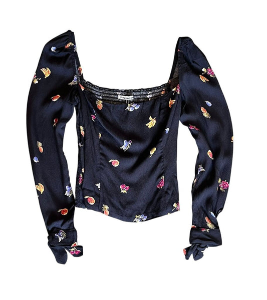 Reformation Cropped Floral Blouse