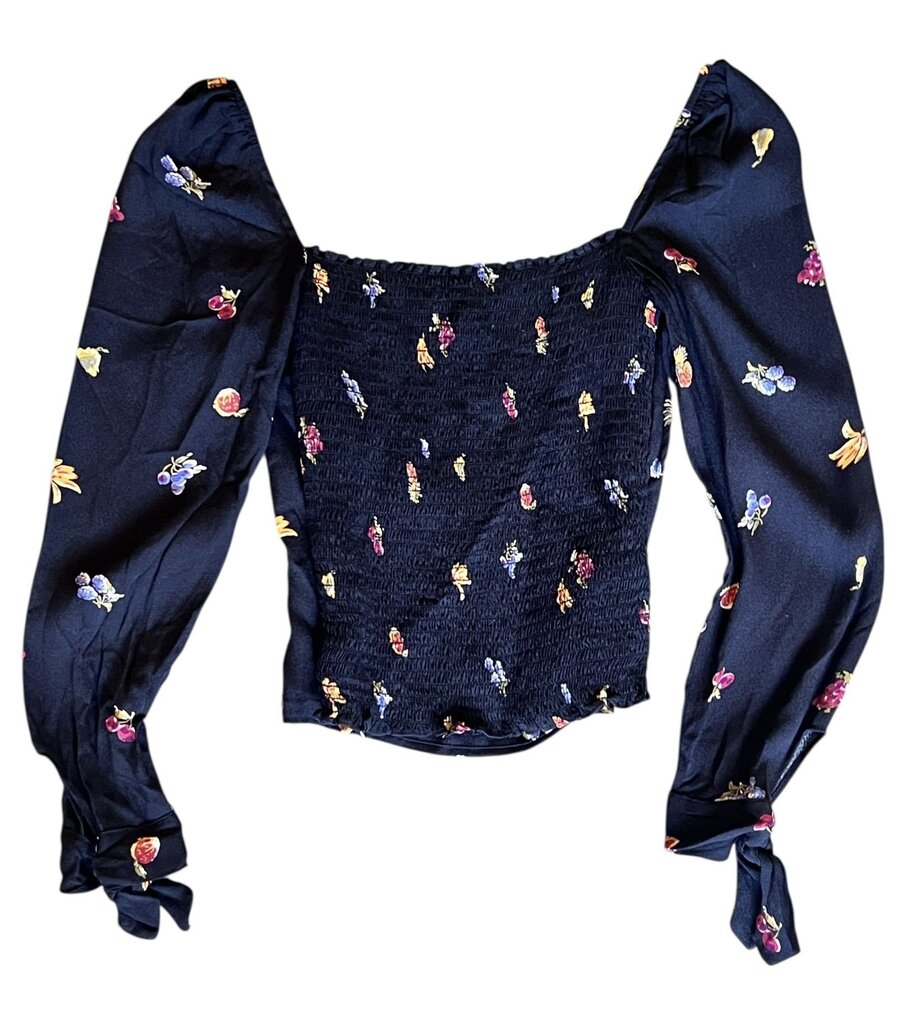 Reformation Cropped Floral Blouse