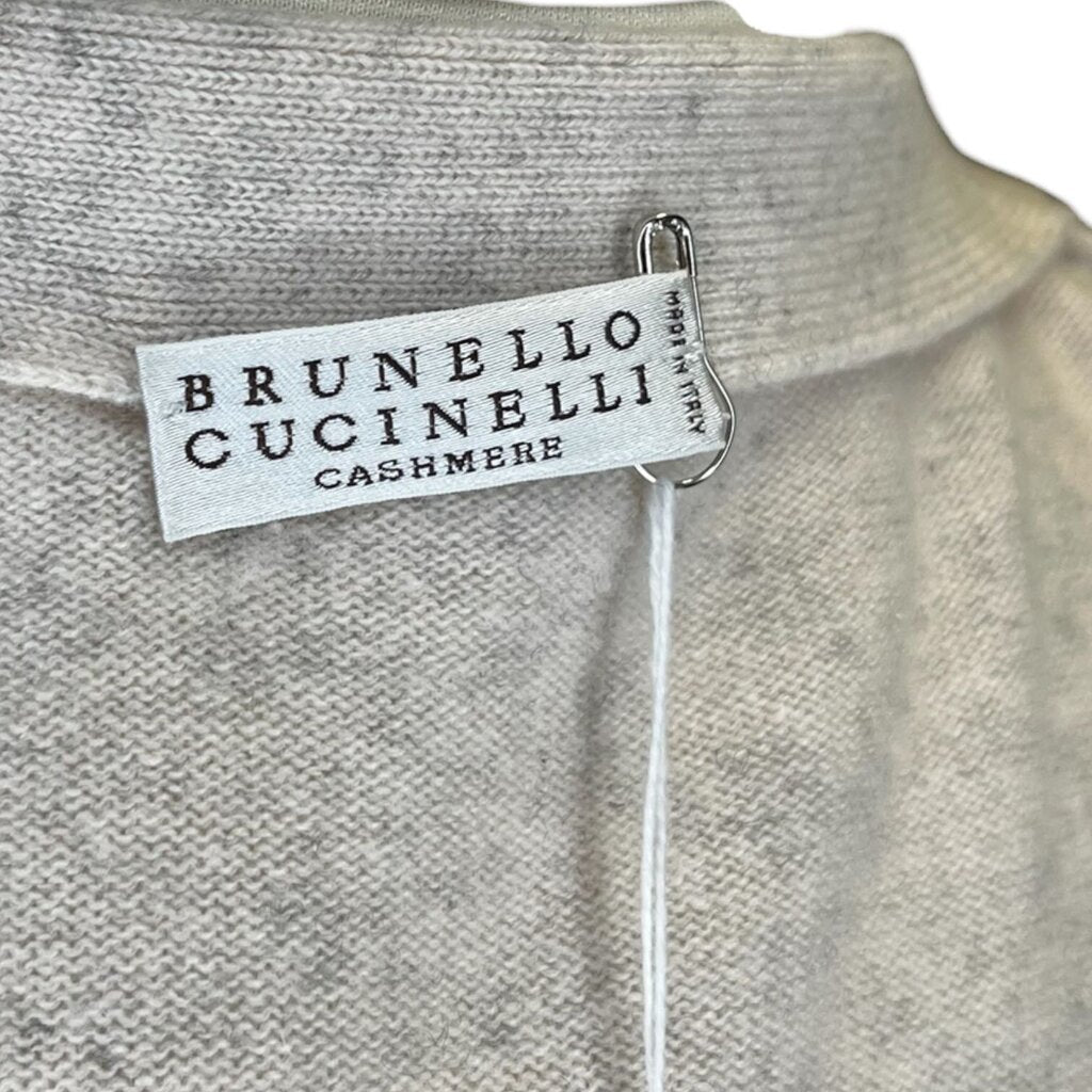 Brunello Cucinelli Cashmere Cardigan W/ Signature Beading, MSRP $1,860