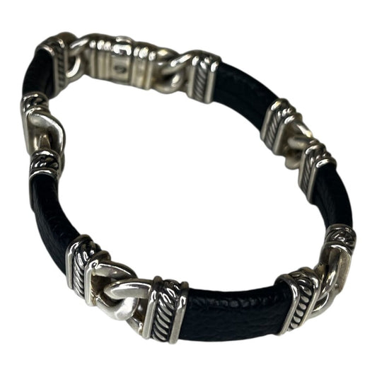 David Yurman Madison Link Sterling Silver And Leather Bracelet