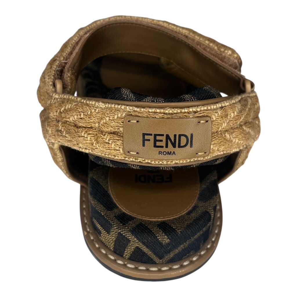 Fendi "Feel Rope Sport" Raffia Platform Sandals, MSSRP $995