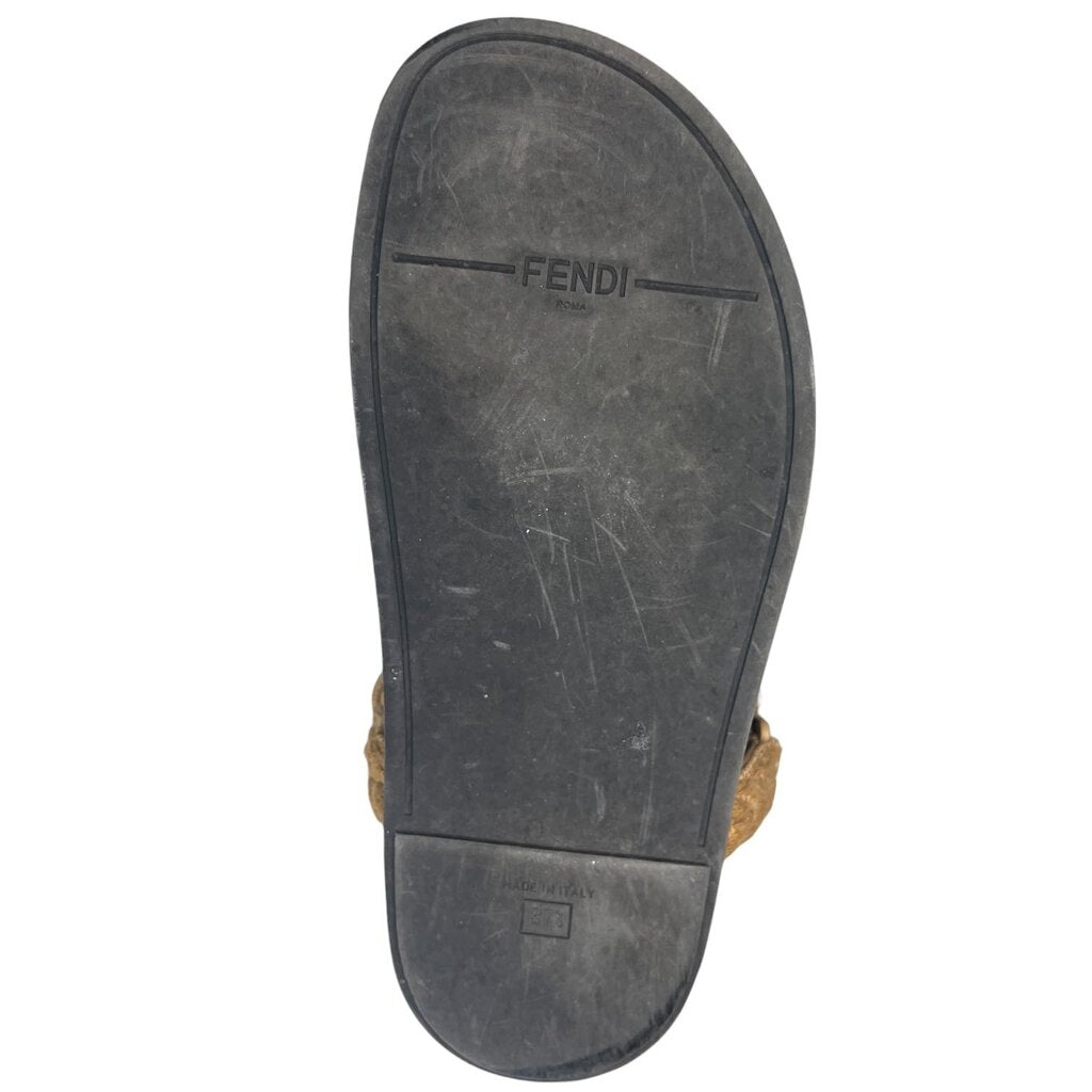 Fendi "Feel Rope Sport" Raffia Platform Sandals, MSSRP $995