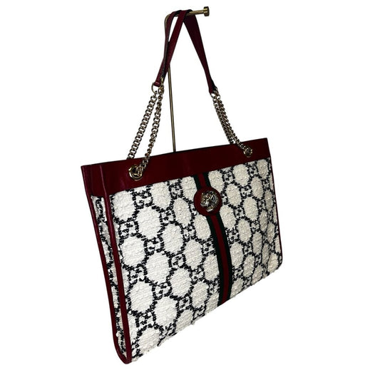 Gucci Rajah GG Tweed Tote, Pristine MSRP $2,400