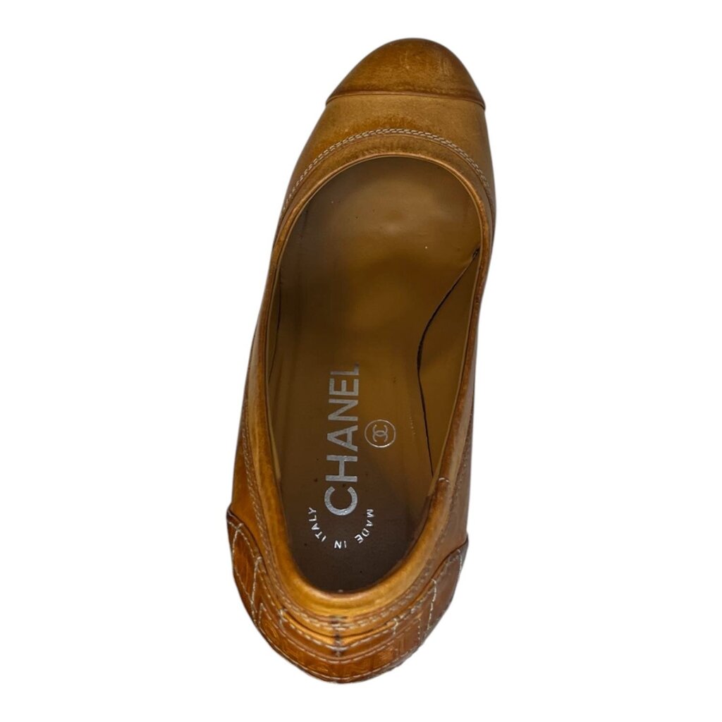 Chanel Round Toe Platform Pumps W/ Box