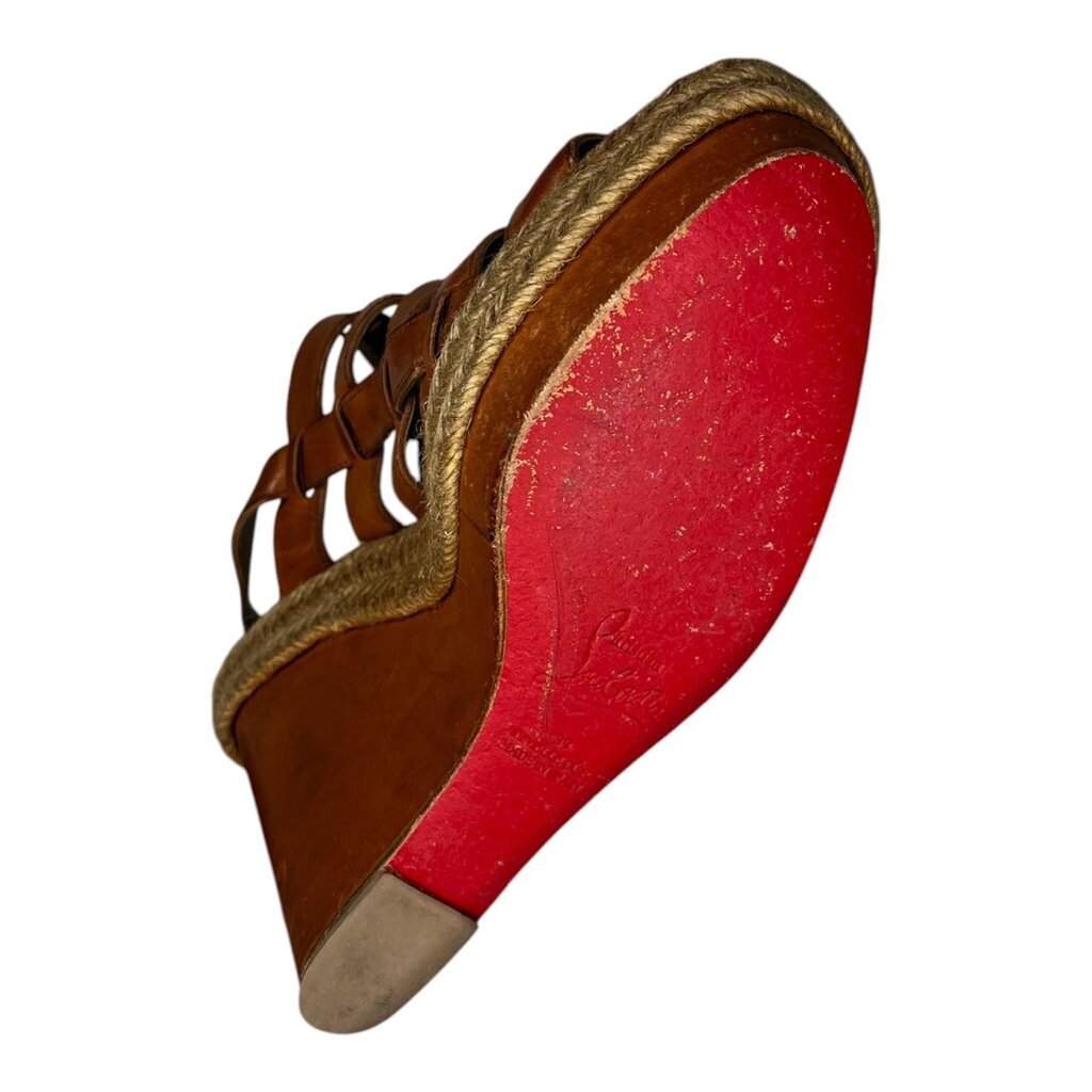Christian Louboutin Barcelona Espadrille Wedge Sandals, MSRP $840